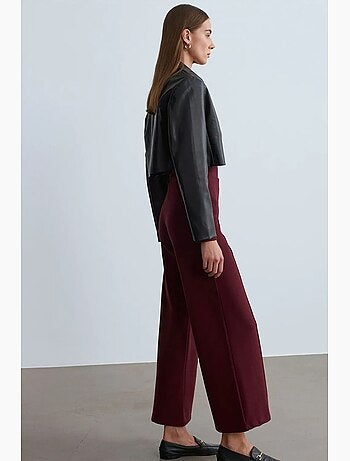 Pantalón de punto de pernera ancha para mujer dilvin