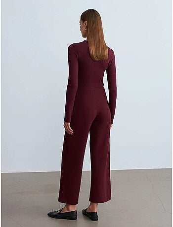 Pantalón de punto de pernera ancha para mujer dilvin