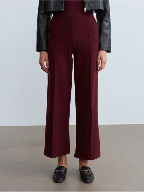 Pantalón de punto de pernera ancha para mujer dilvin - Kiabi Pantalón de punto de pernera ancha para mujer dilvin - Kiabi