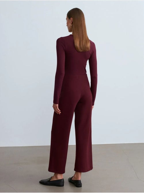 Pantalón de punto de pernera ancha para mujer dilvin - Kiabi Pantalón de punto de pernera ancha para mujer dilvin - Kiabi