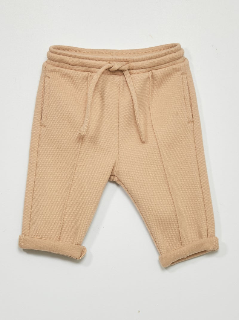 Pantalón de punto de piqué BEIGE - Kiabi