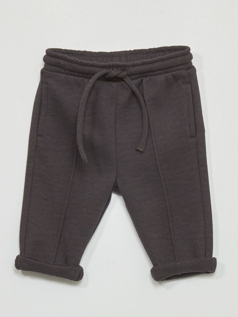 Pantalón de punto de piqué gris oscuro - Kiabi