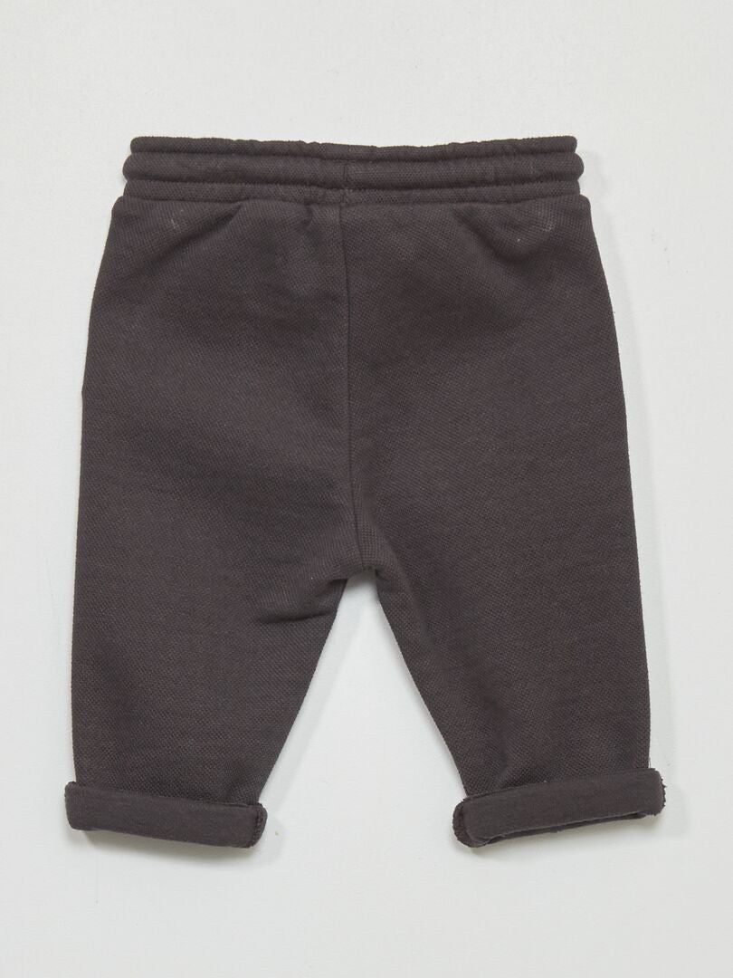 Pantalón de punto de piqué gris oscuro - Kiabi