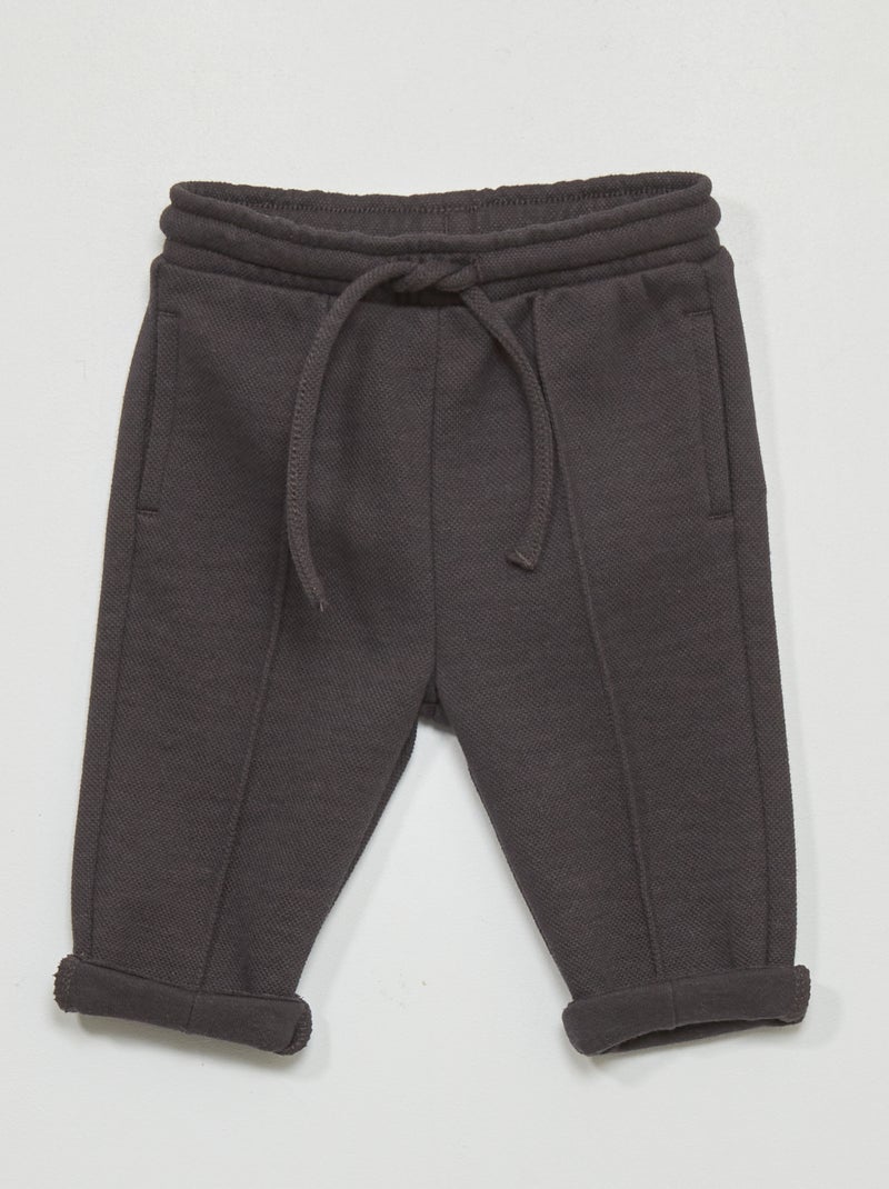 Pantalón de punto de piqué gris oscuro - Kiabi