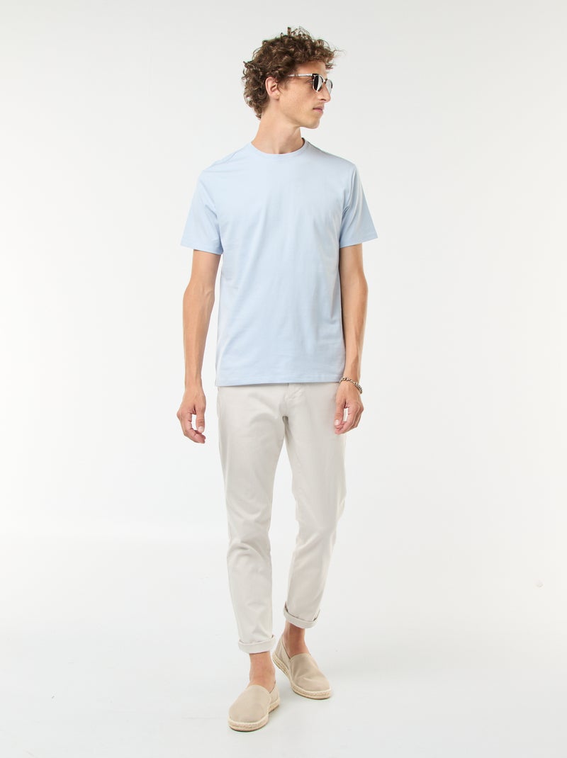 Pantalón de punto de piqué liso Blanco - Kiabi