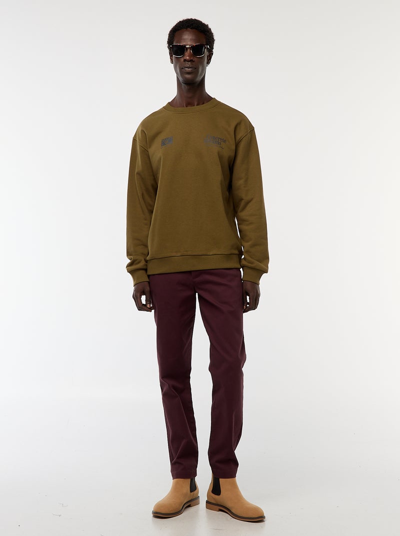 Pantalón de punto de piqué liso Purpura - Kiabi