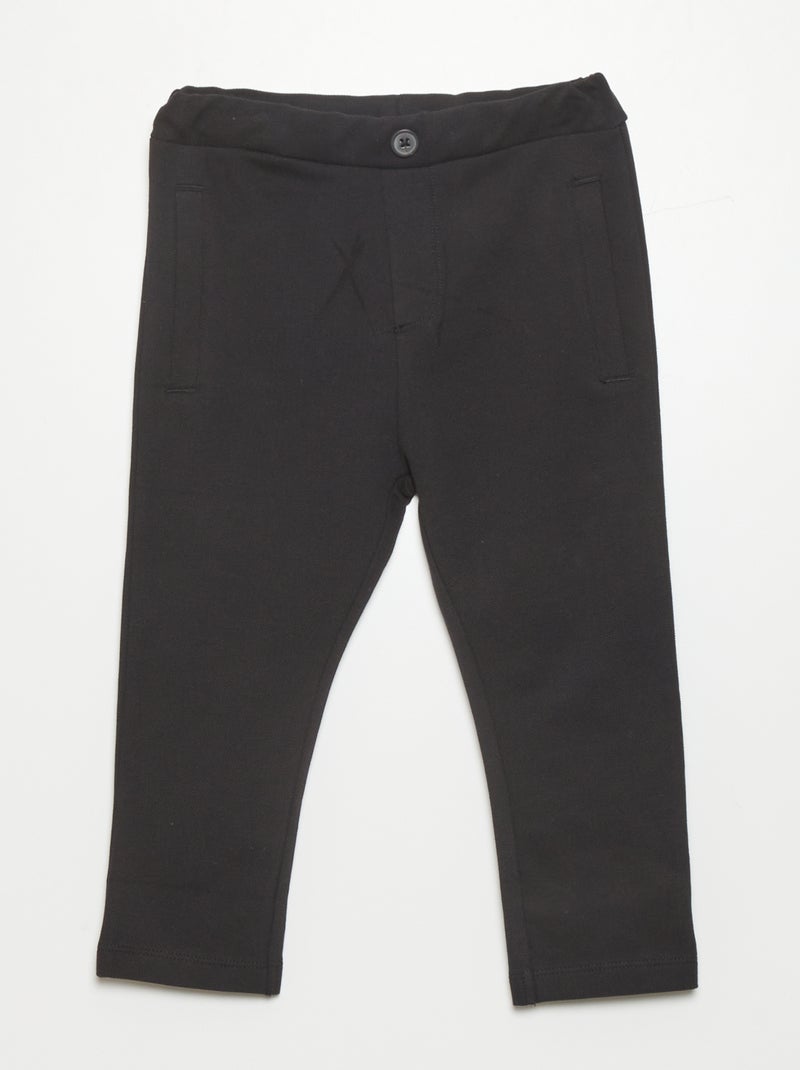 Pantalón de punto de piqué NEGRO - Kiabi