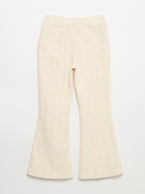 Pantalón de punto efecto ganchillo corte flare - Kiabi Pantalón de punto efecto ganchillo corte flare - Kiabi
