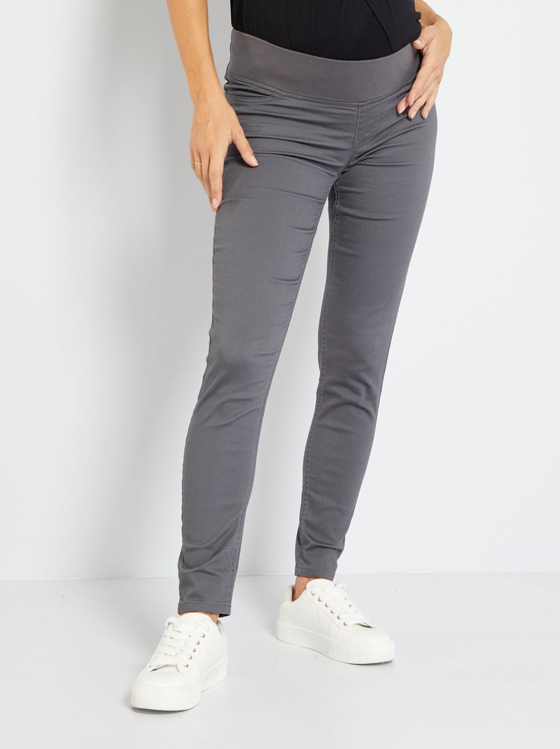 Pantalón de punto elástico tipo jegging gris antracita - Kiabi