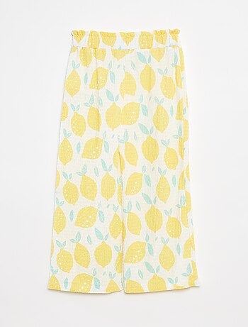 Pantalón de punto gofrado con motivos