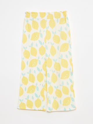 Pantalón de punto gofrado con motivos