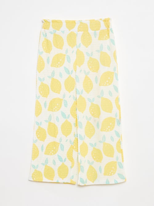 Pantalón de punto gofrado con motivos - Kiabi