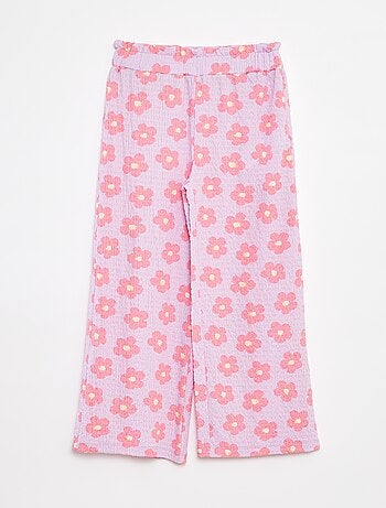 Pantalón de punto gofrado con motivos
