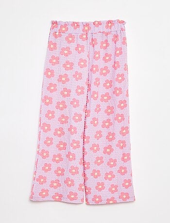 Pantalón de punto gofrado con motivos