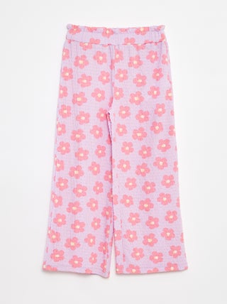 Pantalón de punto gofrado con motivos