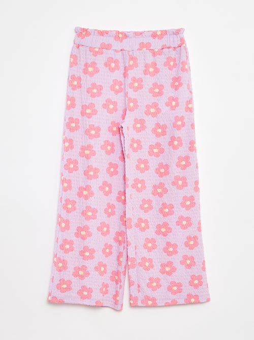 Pantalón de punto gofrado con motivos - Kiabi
