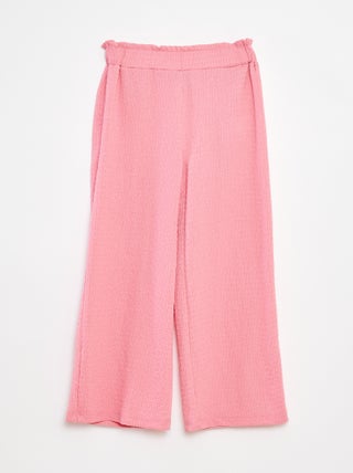 Pantalón de punto gofrado con motivos