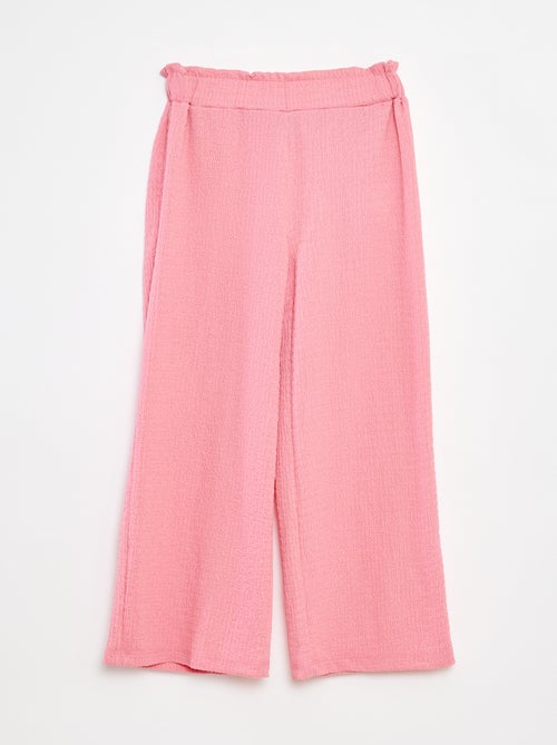 Pantalón de punto gofrado con motivos - Kiabi