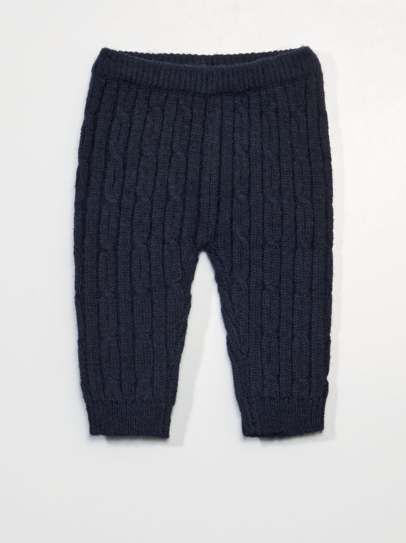 Pantalón de punto grueso azul marino - Kiabi