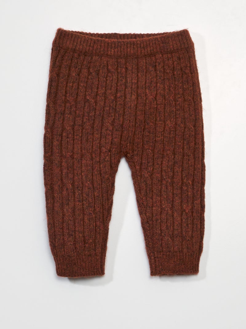 Pantalón de punto grueso marrón - Kiabi