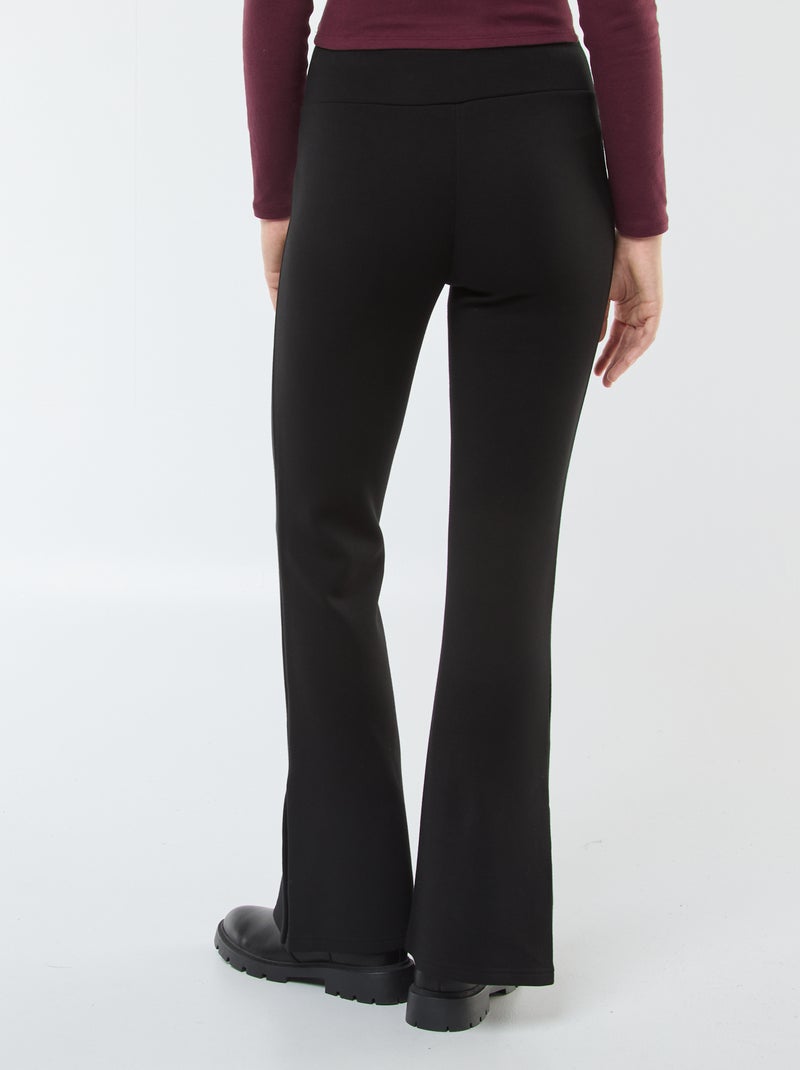 Pantalón de punto grueso y suave corte bootcut negro - Kiabi