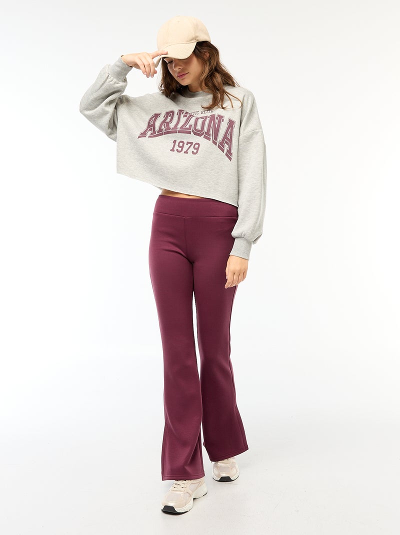 Pantalón de punto grueso y suave corte bootcut rojo - Kiabi