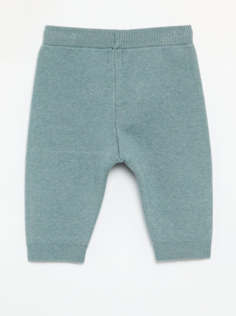 Pantalón de punto liso Azul - Kiabi