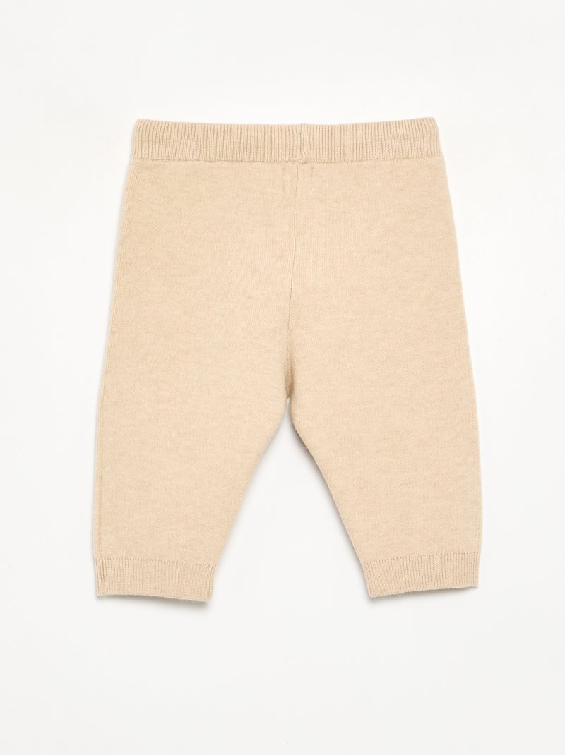 Pantalón de punto liso Beige - Kiabi