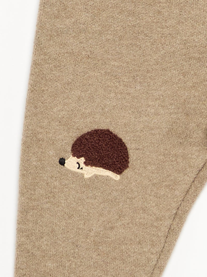 Pantalón de punto liso Beige - Kiabi