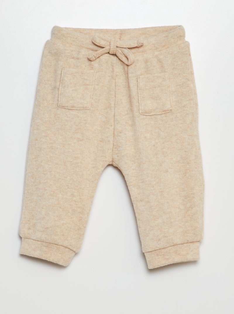 Pantalón de punto suave BEIGE - Kiabi