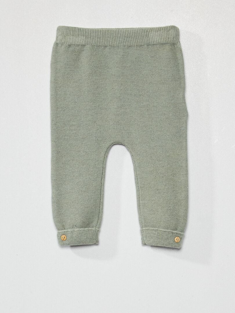 Pantalón de punto verde gris - Kiabi