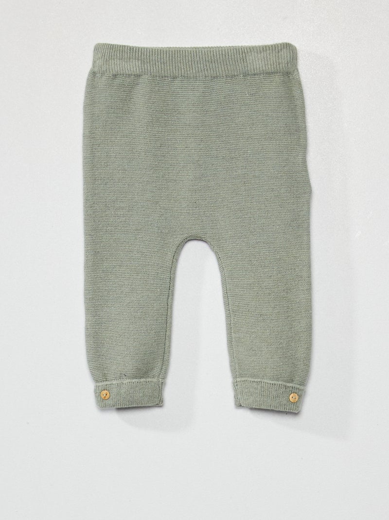 Pantalón de punto verde gris - Kiabi