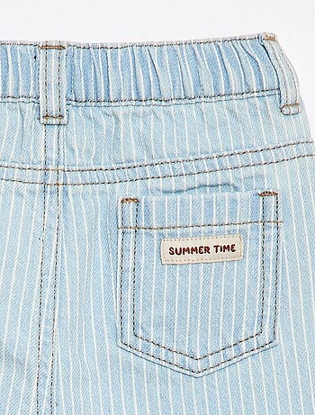 Pantalón de rayas denim ajustable en algodón