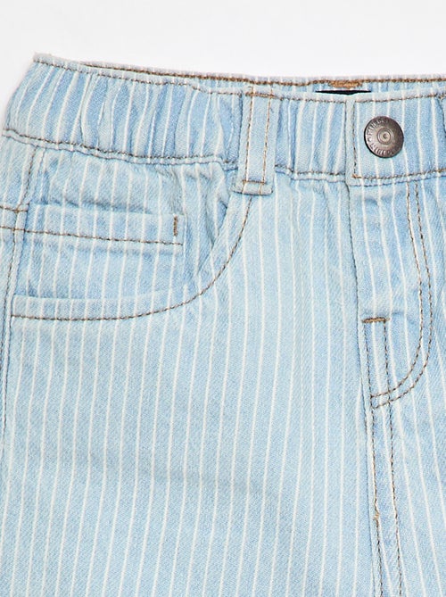 Pantalón de rayas denim ajustable en algodón - Kiabi