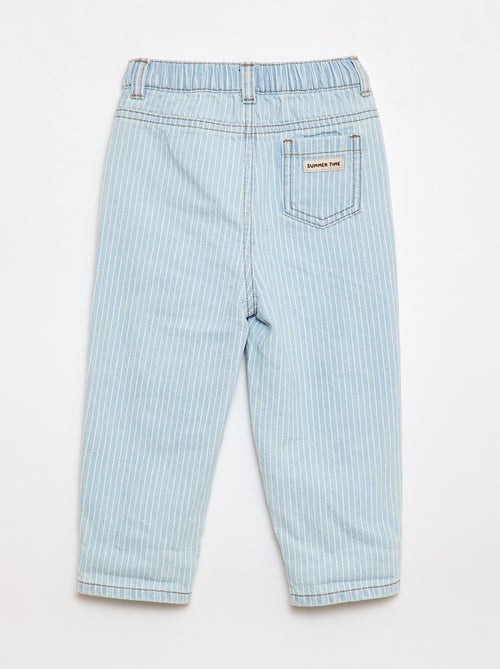 Pantalón de rayas denim ajustable en algodón - Kiabi