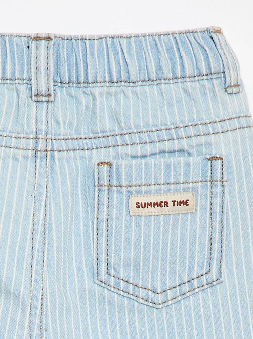 Pantalón de rayas denim ajustable en algodón - Kiabi