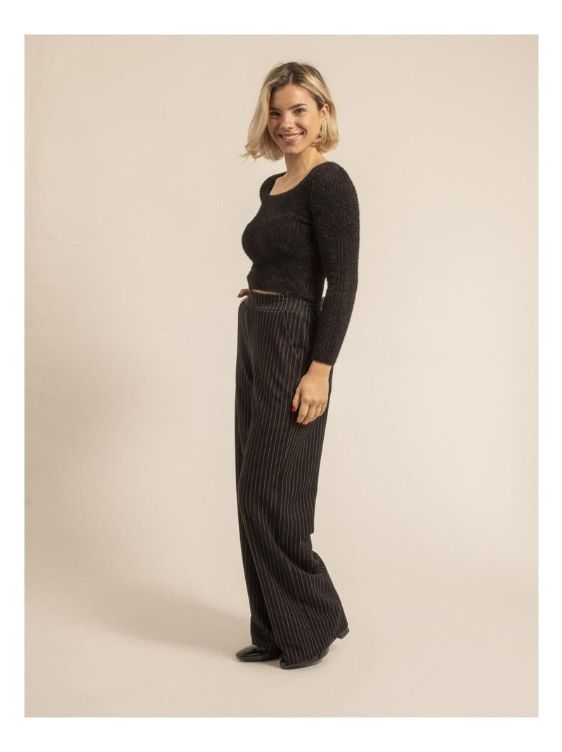 Pantalón de rayas ERIMELLE Negro - Kiabi