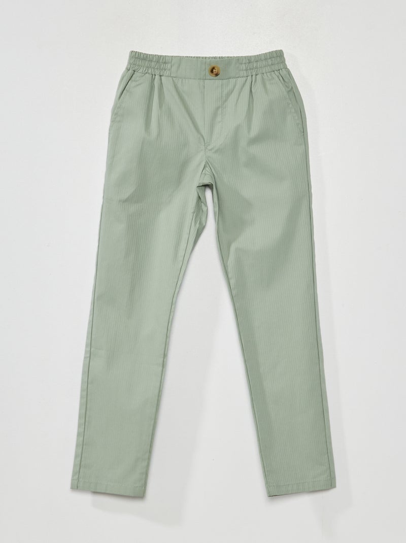 Pantalón de rayas VERDE - Kiabi