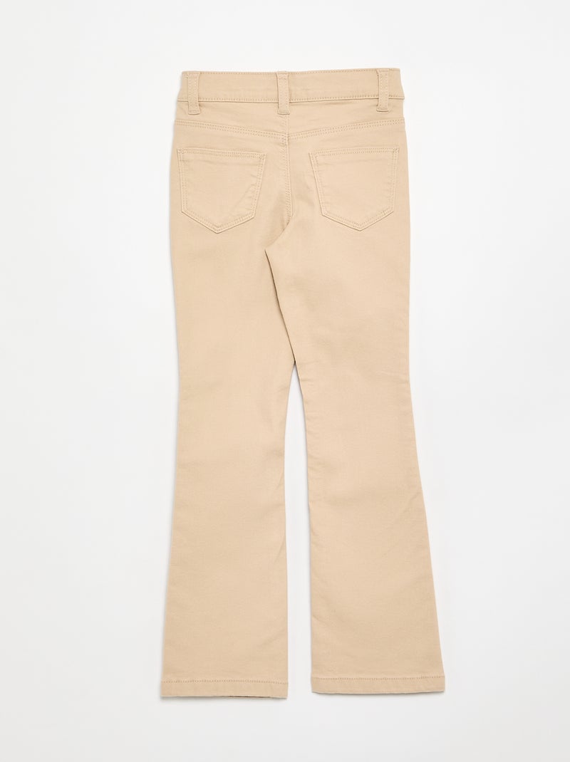 Pantalón de sarga - corte ajustado Beige - Kiabi