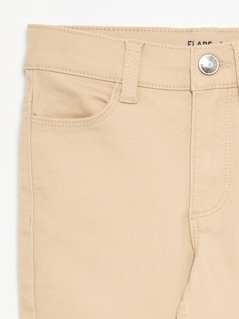 Pantalón de sarga - corte ajustado Beige - Kiabi