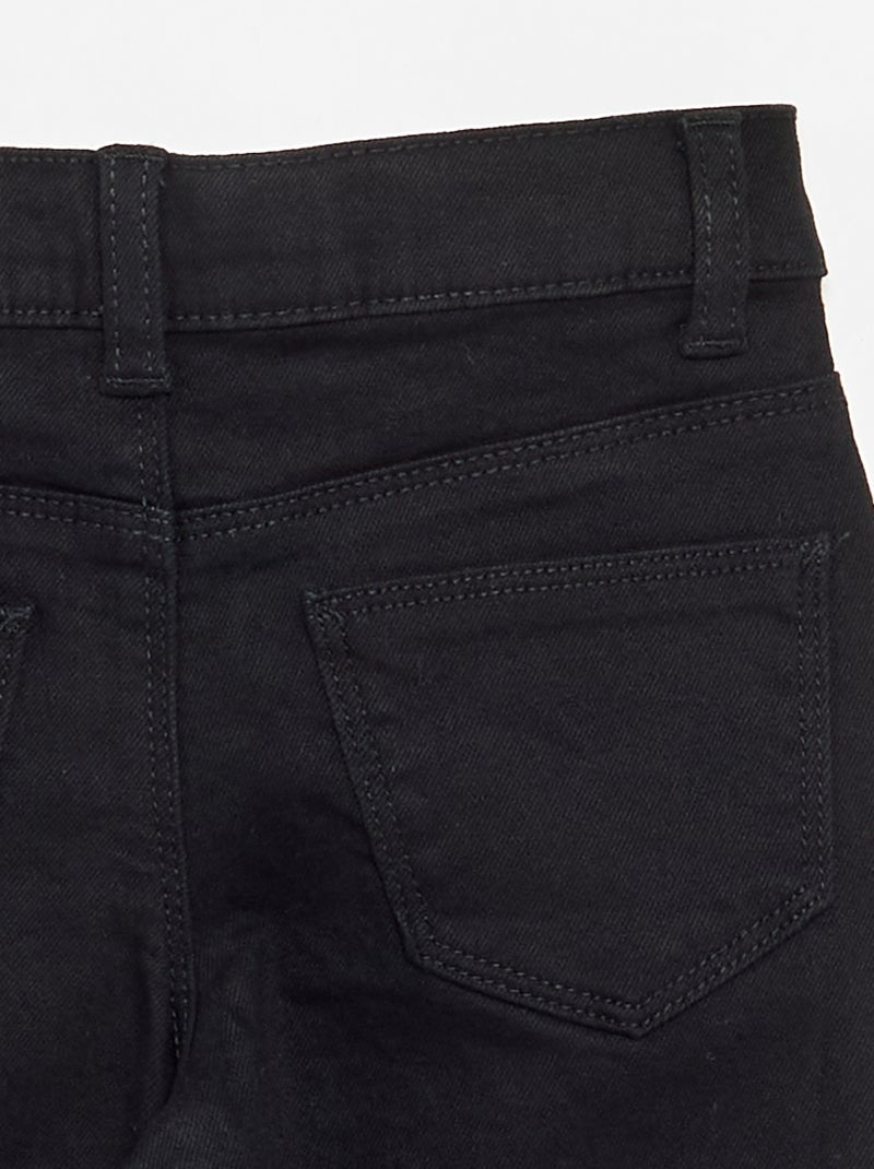 Pantalón de sarga - corte ajustado Negro - Kiabi