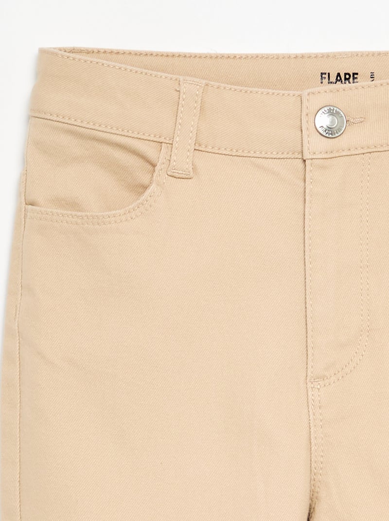Pantalón de sarga - corte cómodo Beige - Kiabi