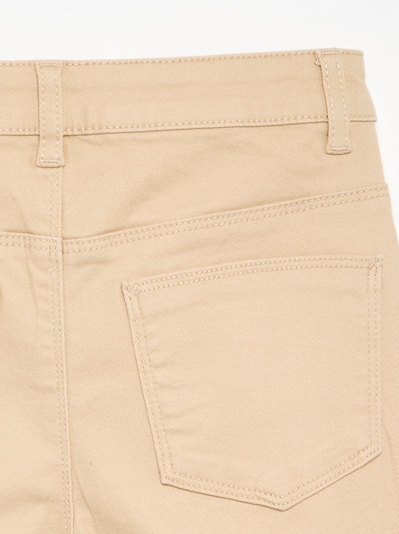Pantalón de sarga - corte cómodo Beige - Kiabi