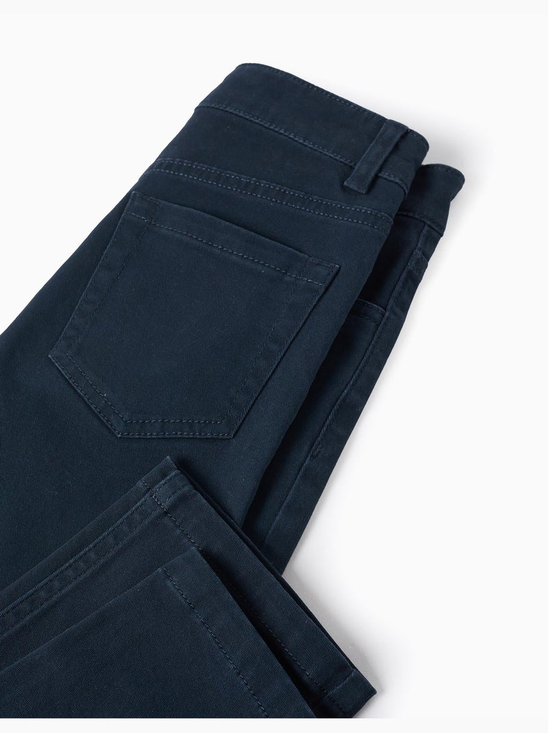 Pantalón de sarga ajustado Azul oscuro - Kiabi