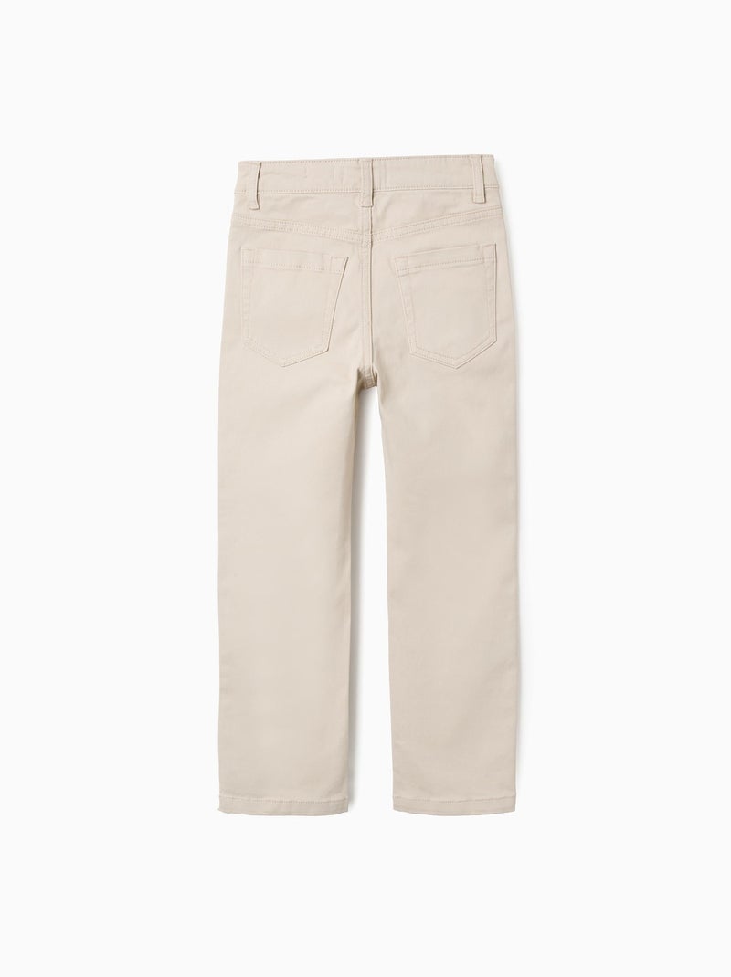 Pantalón de sarga ajustado Beige claro - Kiabi