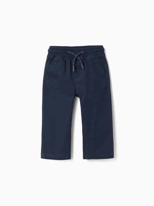 Pantalón de sarga ajustado con cordón - Kiabi Pantalón de sarga ajustado con cordón - Kiabi