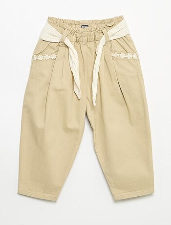Pantalón de sarga + cinturón anudable