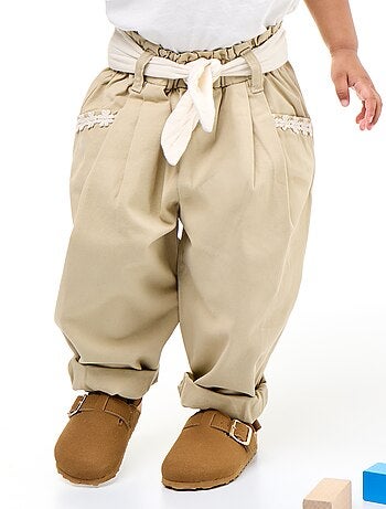 Pantalón de sarga + cinturón anudable