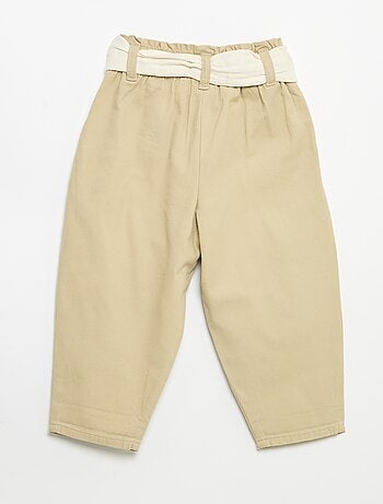 Pantalón de sarga + cinturón anudable