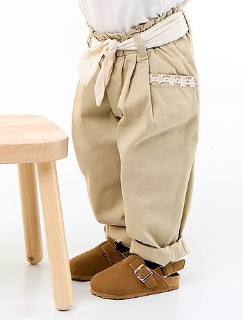 Pantalón de sarga + cinturón anudable